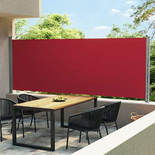 Tidyard Tenda Laterale Retrattile per Patio 600x170 cm Rossa,Resistente ai Raggi UV e all'Acqua