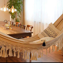 Amaca da Campeggio Giardino Swing brasiliano Hammock Boho frange esterna la base della culla coperta Hanging Chair Lounger bianco della tela di canapa della nappa carrello Amaca for Patio, Camera da l