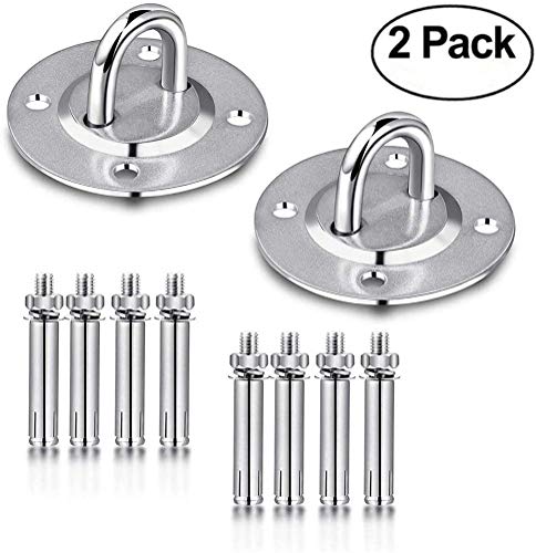 2PCS Rotary Swing Piastra Fissa Heavy Duty pendini Imposta Yoga Amaca Altalena appesa Sedia Ganci for soffitti in calcestruzzo in Legno