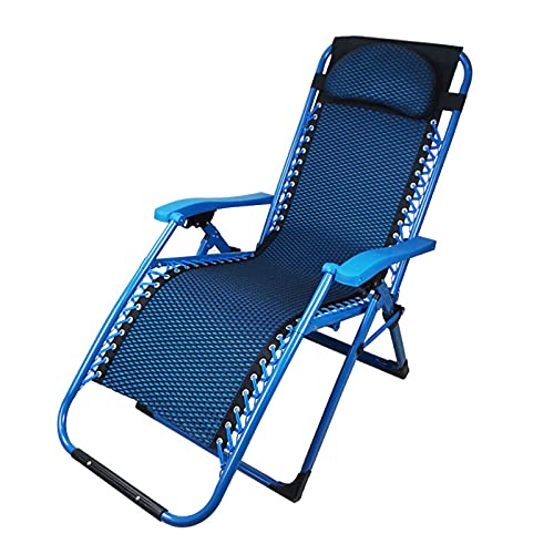 Lettino Prendisole Sdraio Pieghevole, Lettino a Sdraio per Prendere Il Sole con poggiatesta Regolabile, per Camera da Letto all'aperto Sedia Patio Imbottita (Blu)