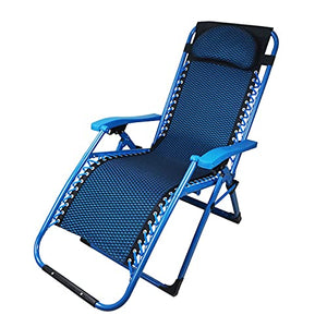 Lettino Prendisole Sdraio Pieghevole, Lettino a Sdraio per Prendere Il Sole con poggiatesta Regolabile, per Camera da Letto all'aperto Sedia Patio Imbottita (Blu)