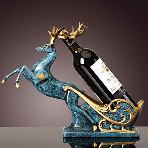Kjsdzh Decorazione Decorazione Creativa Americana Moderna della Cremagliera del Vino Americana Adatta A Soggiorno Portico Armadietto del Vino Bar Tavolo Portabottiglie A Casa, Portabottiglie di Cervo