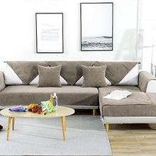 Relax love Copridivano Componibile Impermeabile Velluto 90x180cm Fodera Seduta per Copridivano Angolare,Copripoltrona Fodera Divano Combinazione Antiscivolo in Gomma (Khaki, 90x180cm)