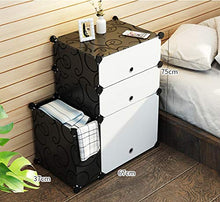 OCCP Armadio da Camera da Letto Fai-da-Te Armadio Multifunzione Scatola di plastica Decorazione Domestica e Deposito per Bambini (Bianco e Nero)