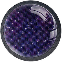 Universo viola dello spazio cosmico pixelato Pomelli per Porta Set di 4 Pomelli per Mobili Manopole per Cassetti Cucina Armadio Vetro