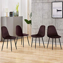GOLDFAN Set 4 Pezzi Sedia da Pranzo Sedia in Velluto Sedia da Cucina Moderna ed Elegante con Gambe in Metallo, Marrone