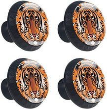 Tiger Orange a strisce nero Pomelli per Porta Set di 4 Pomelli per Mobili Manopole per Cassetti Cucina Armadio Vetro
