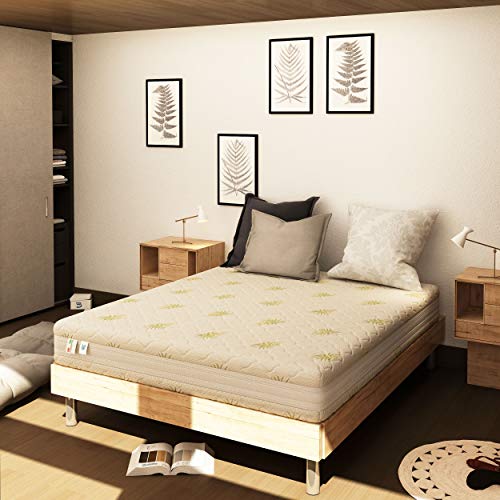 Baldiflex Materasso Matrimoniale Memory Plus Top Air Misura 160 x 200 x 25 cm Ergonomico 7 Zone Differenziate Sfoderabile Aloe Vera