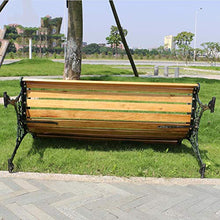 Panchina per Terrazza da Parco Panchina per Tempo Libero, Panche da Giardino Ghisa Legno Massello Resistenti alle Intemperie Anticorrosive, 2-3 Posti Panchine Decorative da Prato per Cortili Portici
