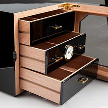 Getrichar Sigaro humidor Cedro Legno Alto Lucido Fibra di Carbonio Fibra di Sigaro humidor Cedar Legno Sigaro Sigaro humidor