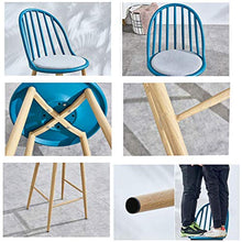 HXCD Sedie da banco da Cucina per Colazione, Sgabello Alto con Schienale, Sgabello da Bar Blu Grigio con poggiapiedi, Struttura in Metallo, Cuscino in Tessuto, Altezza Seduta: 67 cm / 79 cm