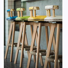 Sedie Da Bar In Legno Massello Semplici Sgabelli Da Bar Rotanti A 360 °, Per La Colazione Domestica, Cucina Da Pranzo, Sgabelli Alti, Con Cuscini Rotondi In PU (5 Colori, 74 Cm)(Color:rosso)