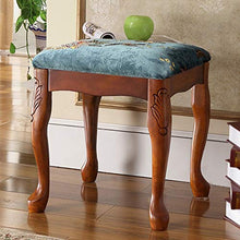 Sgabello per Pianoforte American Style Legno Solido Piano Bench Piano Keyboard Bench Guzheng Drum Stool Dressing Table Manicure Sedia (Colore : Blu, Dimensione : 38x38x42cm)