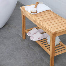 Doccia Panca Sgabello con Shelf - Impermeabile di bambù Spa Bagno Decor Bagno Organizzatore - Legno Panchina for Interni o Esterni USA