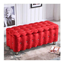 Pouf Panca Ottomana Stoccaggio Ottomano Bench Poggiapiedi Trapuntato in Tessuto Imbottito Scarpe Panca Living Room Divano Banco Bedroom End Sgabello Poggiapiedi con Ascensore Top