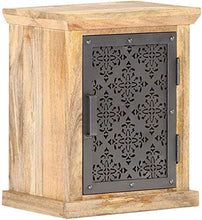 H-CAR Comodino con Anta Comodino Finitura Laterale Tavolo Porta Telefono per Soggiorno Camera da Letto 40x30x50 cm Legno massello di Mango