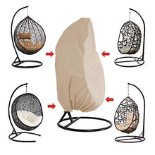 Copertura impermeabile da sedia a battente, patio resistente all'acqua esterno copertura sedia sospesa, custodia per uova in vimini custodie per sedie per uova protettiva per mobili,Beige,232*203cm