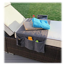 JEMIDI - Organizer in Spugna per Lettino, in Cotone, con 5 Tasche Laterali,da Sole e da Giardino, Spiaggia, Vacanze, Telo da Spiaggia, Turchese