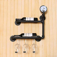 HZWLF Ristorante Retro Industriale Wine Rack Bar Water Pipe Decorazione da Parete Creativo Wine Display Stand Storage Christmas