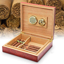 Handmade Cigar Box, Legno di Cedro Cigar Box Controsoffitto (con Umidificatore E Igrometro), può Contenere 25 Cigars, 9.4X8.4X2.4 inch Lxwxh