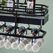Porta Bicchiere di Vino Sottosopra Portabottiglie da Soffitto Metallo di Ferro Ripiano Decorativo per Bar Ristorante Cucina Creativa Famiglia,Ottone,100 * 35cm