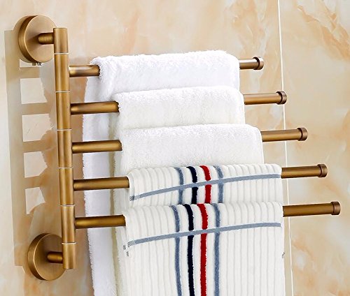 MBYW Portasciugamani Moderno e Minimalista Alto carico Portasciugamani Elegante da Bagno Mensola portaoggetti Asciugamano da Parete, Girevole, portasciugamani, Rame, Accessori da Bagno, 32 * 27 cm