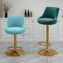 MYAOU Sgabelli da Bar in Velluto - Sgabello Girevole a 360 Gradi Sgabello Regolabile in Altezza Sedia da Pranzo da Cucina Sedie da bancone in Metallo per Sala Colazione (Oro)