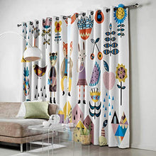 Tende per Bambini, Bedroom Blackout Tendes, Fiori Animale Foresta Fiori Cartoon Jungle Tende per La Giungla, Adatto per Soggiorno Camera da Letto Camera per Bambini Tende Tende da Esterno