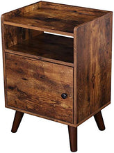 ARONTIME Comodini con porta, tavolo aperto, tavolino per piccoli spazi, gambe in legno di pino
