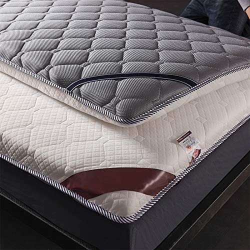 MYYU Sleeping Pad,Trapuntato Pieghevole Roll Up Materasso Giapponese Materassi Letto Futon Tatami Tappetino,Spessore: 10 Cm,Grigio,180 * 200CM