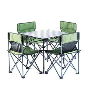 AWJ Tavolo Portatile Tavolo da Campeggio Pieghevole Leggero da Campeggio all'aperto Sedie da Tavolo Pieghevoli Portatili Set con Borsa per Il Trasporto ， 4 sedie + 1 Tavolo