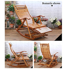 WUTONG Poltroncina Lazy Poltrona Relax in Legno a Dondolo Comoda e Morbida Impiego Morbido e Resistente Cinghia portante Collegamento Solido di bambù