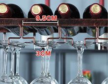 ZLJ Calici in Vetro per Vino e Champagne Portabicchieri per calici Portabottiglie per Vino da Appendere a soffitto Stile Vintage Regolabile in Altezza per Bar Cucina Club Rack