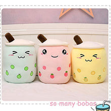 AMOZO Simpatico Cartone Animato Boba Milk Tea Morbida Bambola di Peluche, Giant Boba Bubble Plushie Farcito Tazza di tè Cuscino Regalo Giocattoli (Pink,24cm)