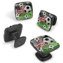 Bandiera americana di calcio Pomelli per Porta Set di 4 Pomelli per Mobili Manopole per Cassetti Cucina Armadio Vetro