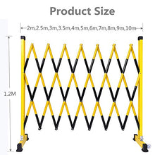 FMXYMC Barricata Pieghevole, Barriere stradali Portatili, Recinzione Mobile Retrattile con Ruote, Materiale Isolante in Acciaio Inossidabile, Giallo e Nero,1.2x6m