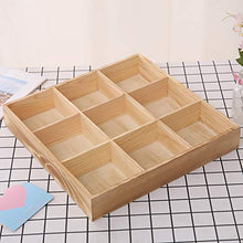 #N/A/a Organizzatore del Cassetto del Vassoio di Immagazzinaggio della Scrivania della Scatola di Legno Solido per I Cosmetici dei Gioielli - 10x10x4.7 Centimetri 9 Griglie