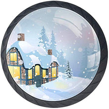 Winter Snowland Cabin Village Pomelli per Porta Set di 4 Pomelli per Mobili Manopole per Cassetti Cucina Armadio Vetro