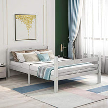WGYDREAM Letto Struttura Letto Matrimoniale in Legno Massello con Rete A Doghe Base per Rete Solida Bianca per Ampio Spazio di Archiviazione per Adulti, 200x140 Cm