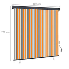 UnfadeMemory Tenda a Rullo per Esterni Meccanismo a Manovella 160x250 cm Blu e Gialla