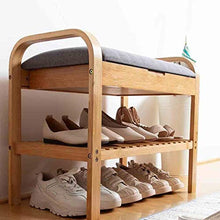 LXESWM Pouf Panca Ottomana Bamboo Scarpa Scarpiera Bench Poggiapiedi Bagagli Sgabello Scarpe Rack Divano Panchina for Corridoio Soggiorno E Camera (Size : 60cm)