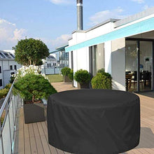 YULIAN Round 300x110cm Patio Cover per mobili da Giardino, coperture per mobili da Esterno, Tavolo e Sedia Impermeabili da 420D Impermeabile, Resistente alla Pioggia, Nero