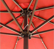 Ombrellone Parasole da Spiaggia da 2.7 M, Ombrellone A Manovella, Meccanismo di Inclinazione, Tettuccio in Poliestere Ottagonale, con 32 Luci LED A Pannelli Solari (Senza Base)