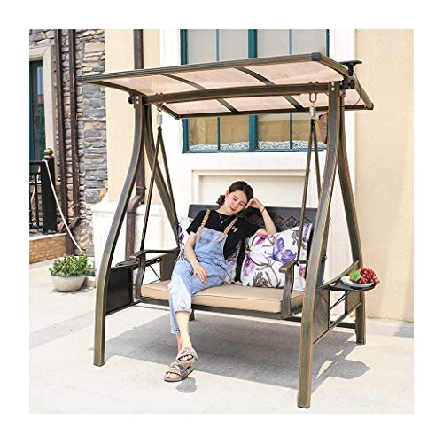 DGHJK Sedia per altalene da Patio con Cuscini e baldacchino, Sedia da Giardino Altalena per Portico Sedia da Giardino con amache Pigre e Altalena Adatta per Patio, Giardino, Bordo Piscina, Balcone