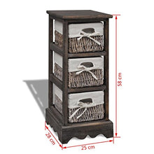 TDSPEU Contenitore Marrone di Legno con 3 cestini Tessuti Dimensioni: 25 x 28 x 58 cm (L XW x H) Armadietti e stipi