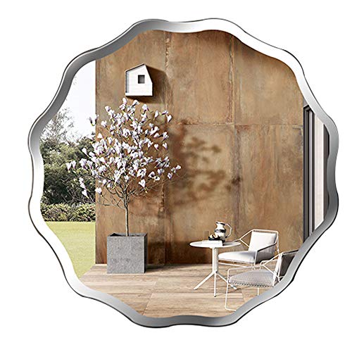 Specchio Moderno Minimalista Del Bagno, Specchio Di Vanità Fissato Al Muro Della Camera Da Letto, Senza Cornice, Smussato Liscio, Specchio Impermeabile Del Bagno, Specchio Di Rasatura (50 X 50 Cm)