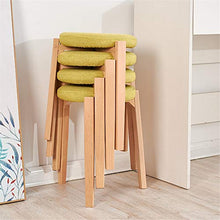 EXCLVEA Sedile per Trucco per Camera da Letto Country Style Vanity feci con Legno Gamba, Tondo Imbottito Dressing Trucco Sgabello, (Colore, Dimensione : 35x45cm)