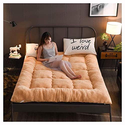 Materasso Futon Materasso Tatami Giapponese Materasso Morbido Trapuntato Spessore 10 Cm Per Dormitorio Studente Letto a Casa,Camel-120x200cm