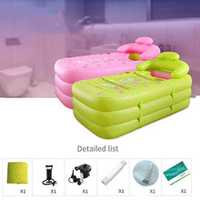 JZM Vasca da Bagno Gonfiabile,Vasca Gonfiabile Pieghevole Portatile del PVC Adulto con La Pompa di Aria per La Stazione Termale del Bagno della Famiglia,Green