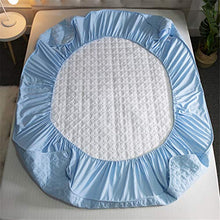 GEBIN Imbottito Trapuntato Coprimaterasso, Proteggi Materasso, Traspirante, Anallergico, Antiacari, Super Morbido Silenzioso, 36cm di profondità, con Due Federe (Blu,180x200cm)